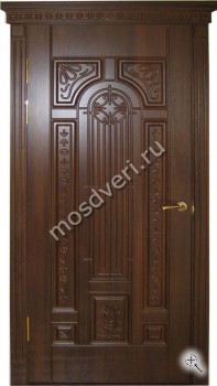 Коричневая одностворчатая дверь для частного дома с виноритом - купить от производителя Мосдвери Коричневая одностворчатая дверь для частного дома с виноритом