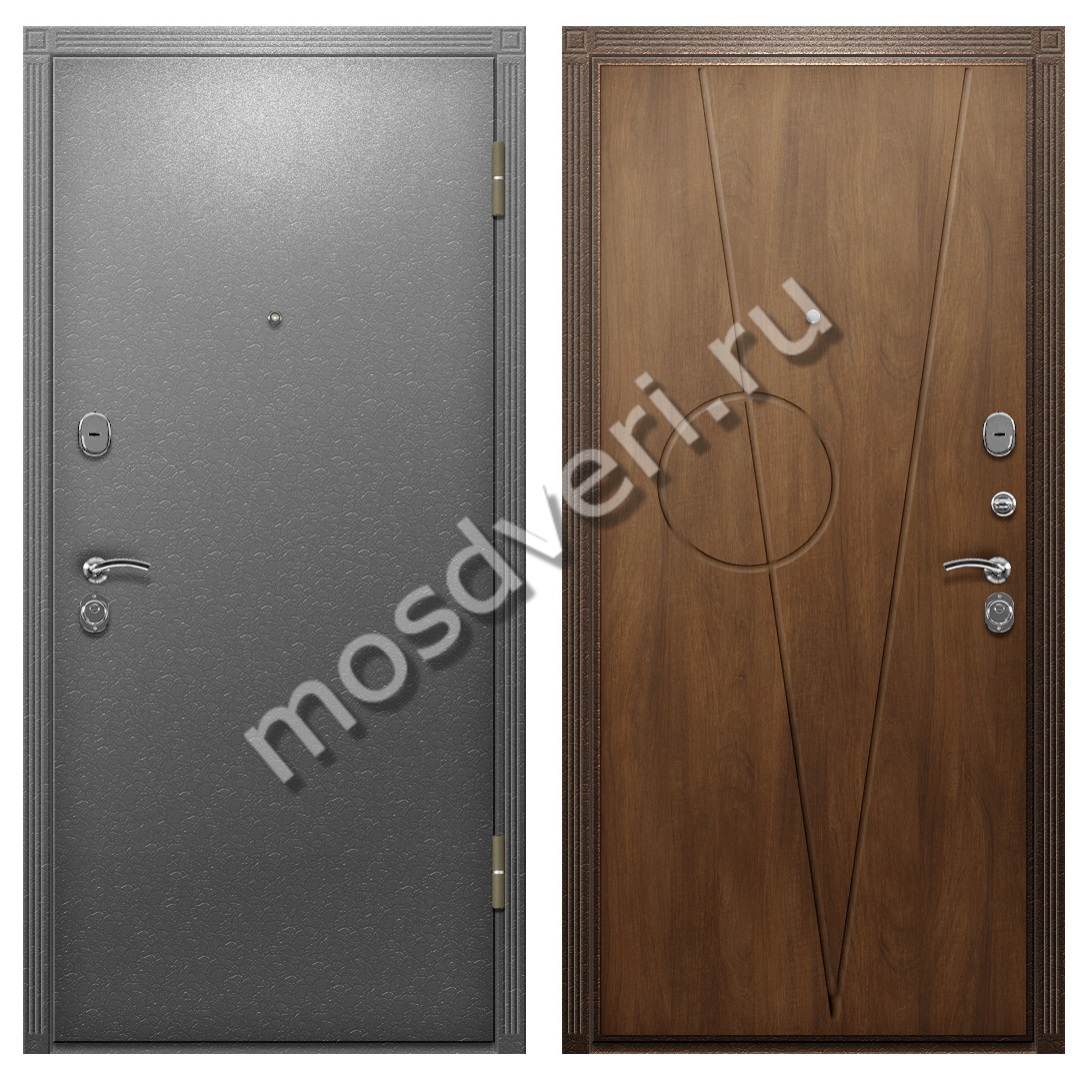 Входная дверь одностворчатая в квартиру с напылением из порошка и МДФ американский орех - купить от производителя Мосдвери Входная дверь одностворчатая в квартиру с напылением из порошка и МДФ американский орех