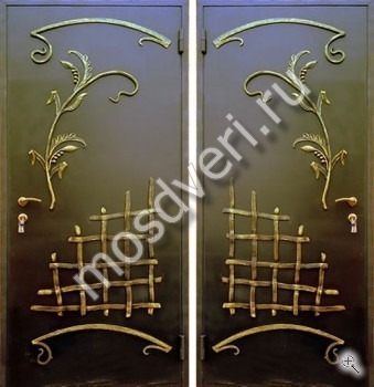 Стальная дверь с порошковым окрасом и ковкой - купить от производителя Мосдвери Стальная дверь с порошковым окрасом и ковкой