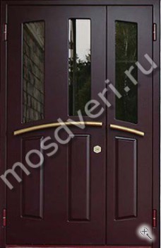 Двустворчатая входная дверь со стеклопакетами - купить от производителя Мосдвери Двустворчатая входная дверь со стеклопакетами